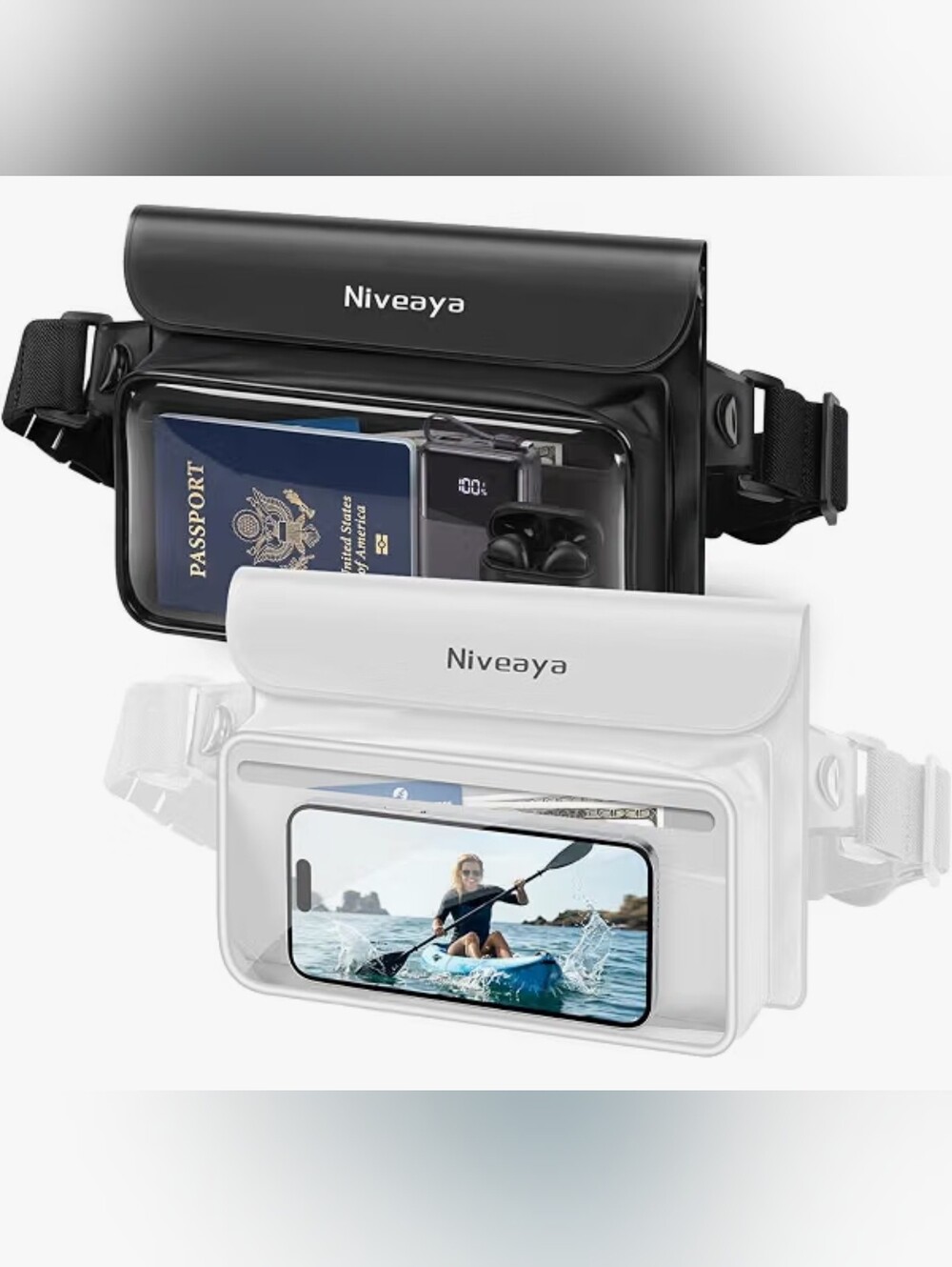 NEW! IPX8 Floating Waterproof Fanny Pack Holds Phone, Passport & CashLarge Capa
